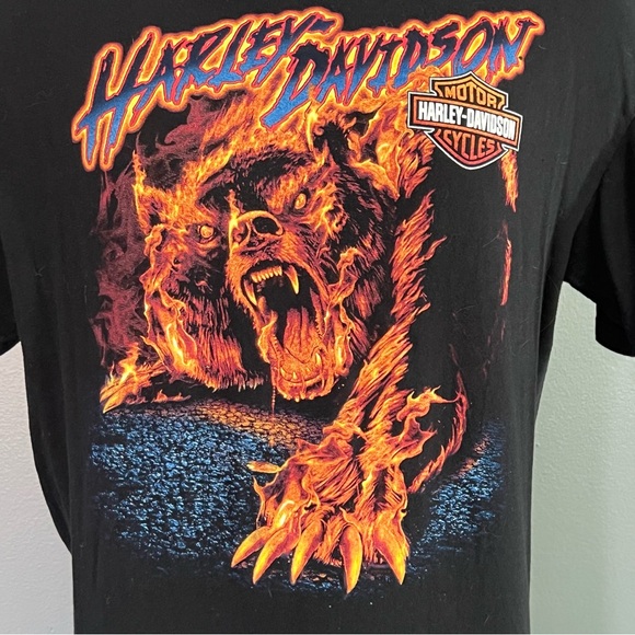 Harley Davidson Motorcycle Flame Bear Fire Grand Cayman, Cayman Island Shirt XL - Picture 2 of 11